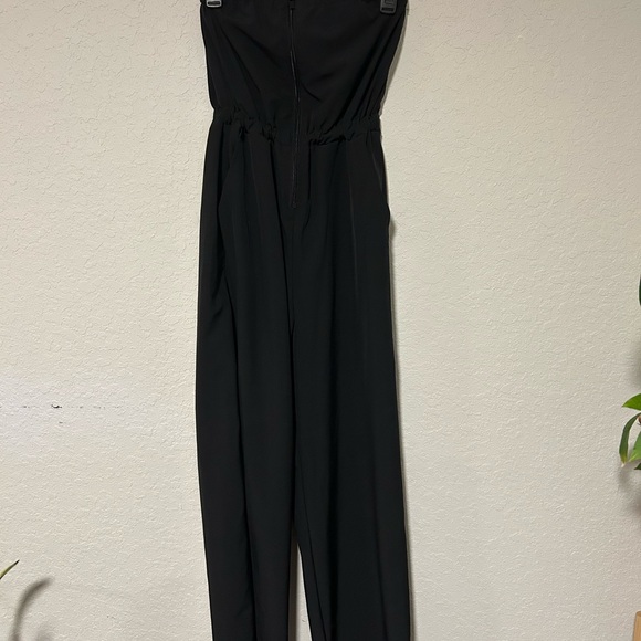 Elegant Derek Heart Black Strapless Wide-Leg Jumpsuit Size Small - Picture 2 of 13